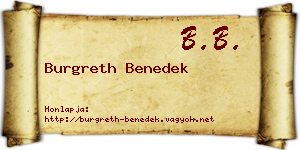 Burgreth Benedek névjegykártya